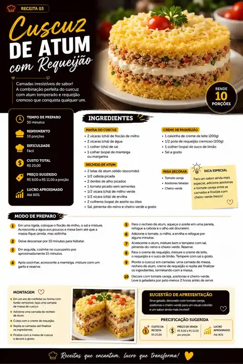 Cuscuz de Atum com Requeijão